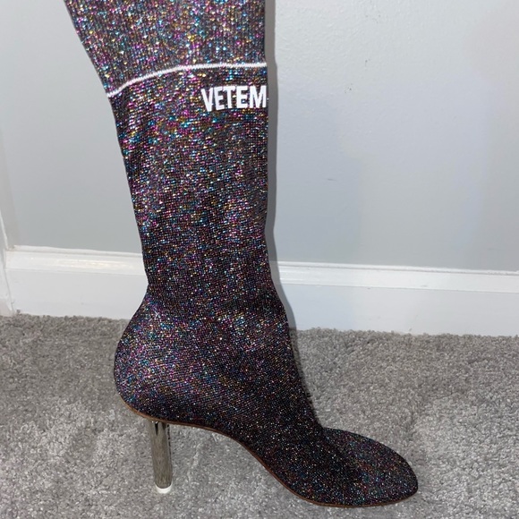 Vetements Purple Glitter Sock Heel - Picture 3 of 5